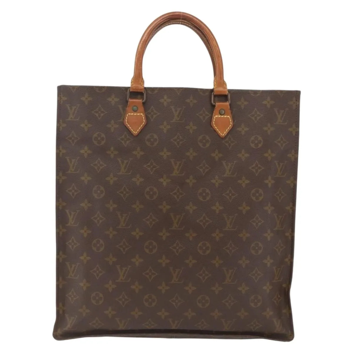 Louis Vuitton Sac Plat Monogram Brown Canvas Tote Bag Bag (Pre-Owned)