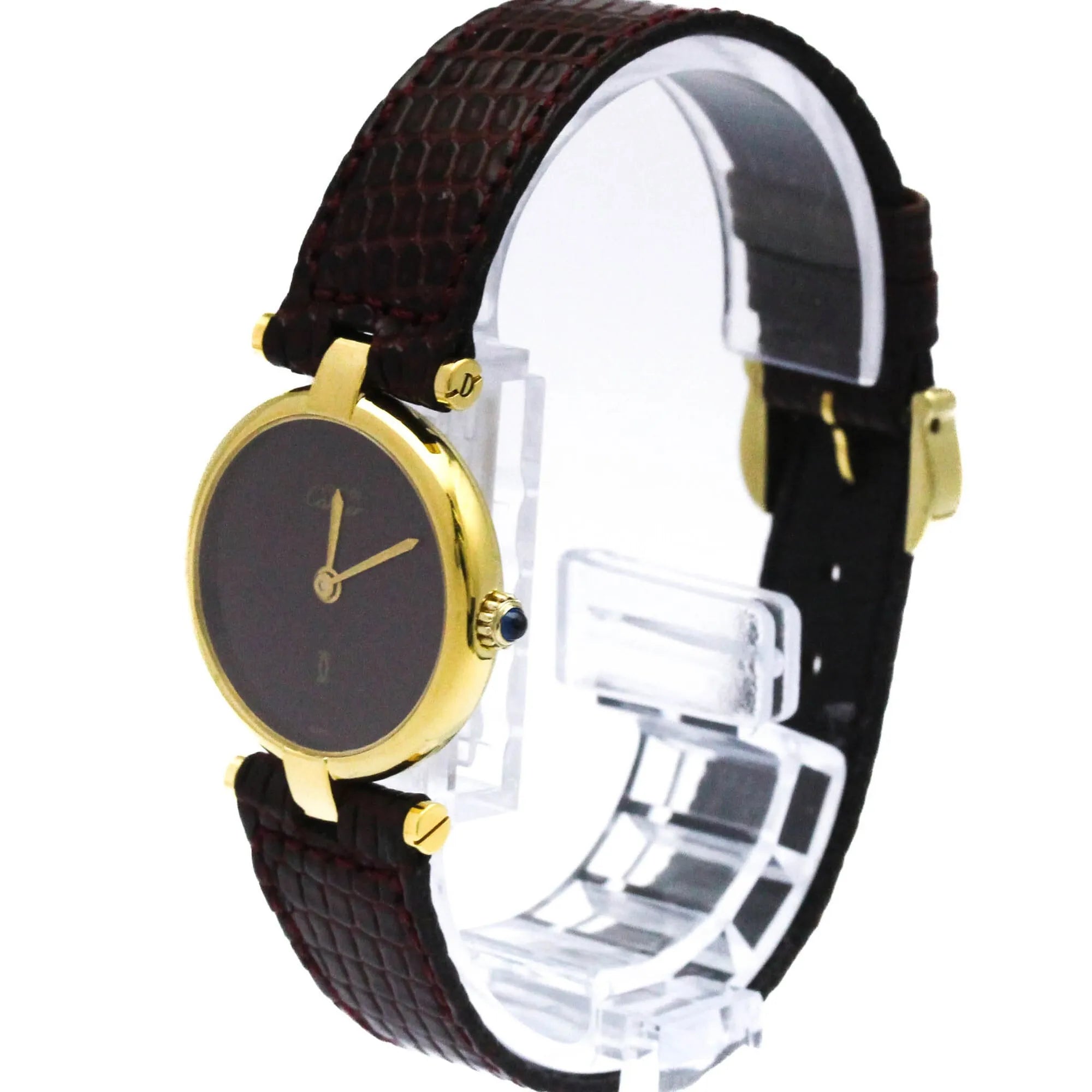 Cartier Must Vendôme Stainless Steel And Leather Watch (Pre-Owned)