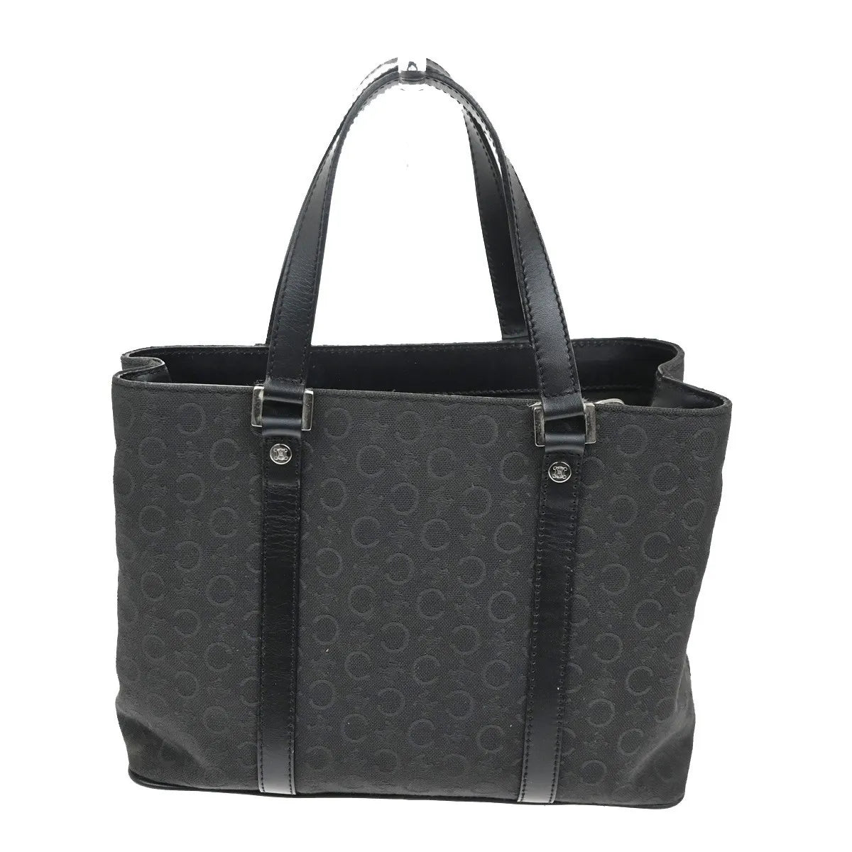 Celine Tote Canvas Black Canvas Tote Bag Bag (Pre-Owned)