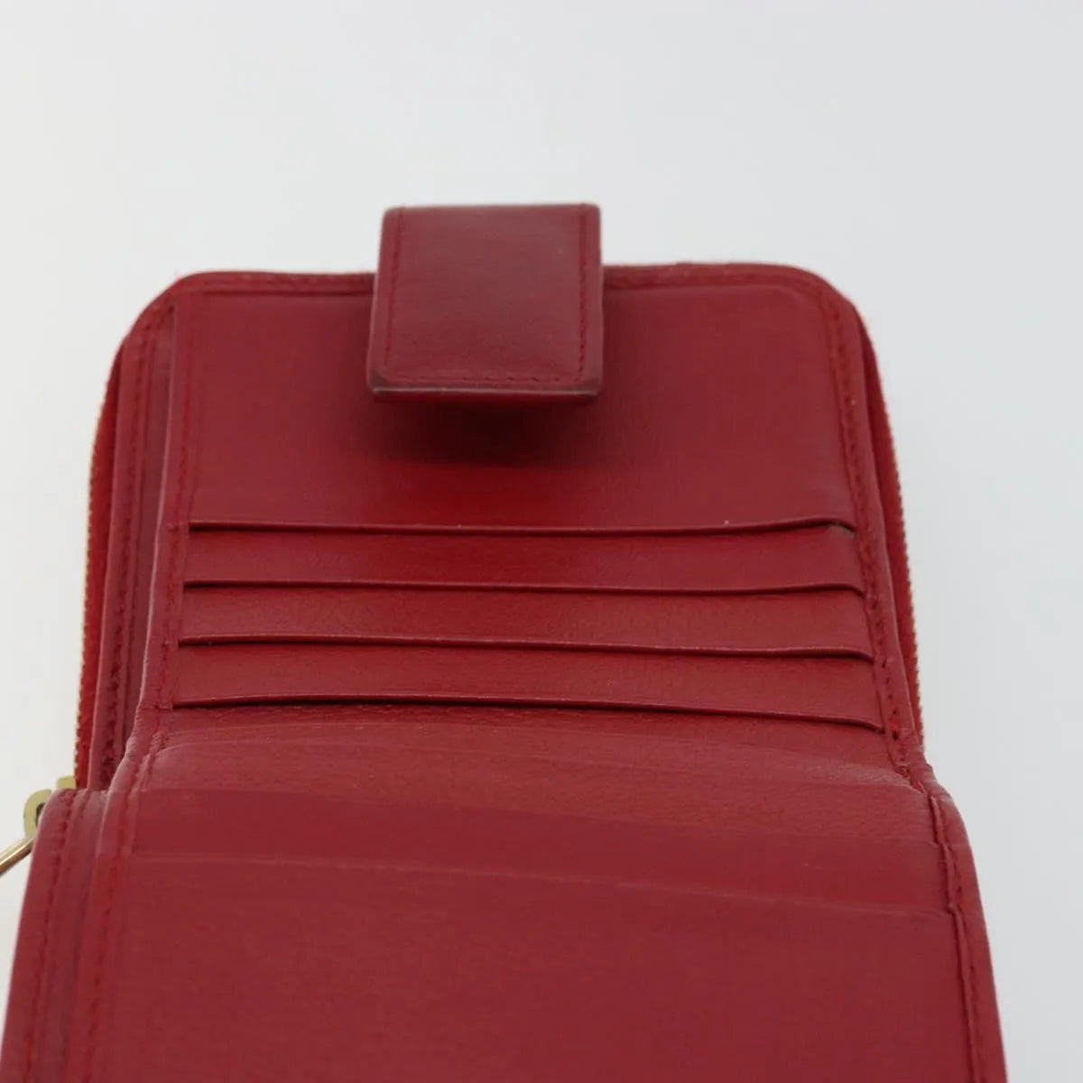 Saint Laurent Zipped Bifold Leather Red Leather Wallets Accessory (Pre-Owned)