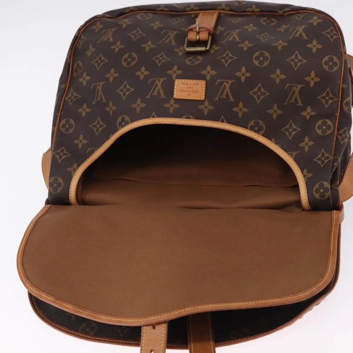 Louis Vuitton Saumur Monogram Brown Canvas Shoulder Bag Bag (Pre-Owned)