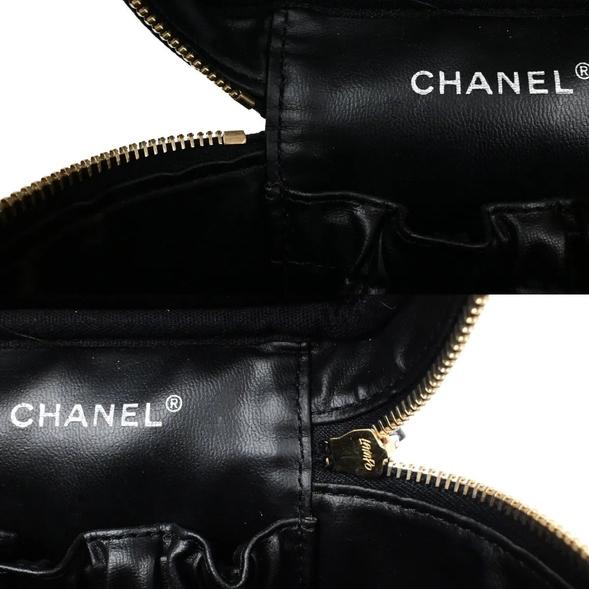Chanel Vintage Timeless Cosmetic Case Caviar Black Calfskin Handbag (Pre-Owned)