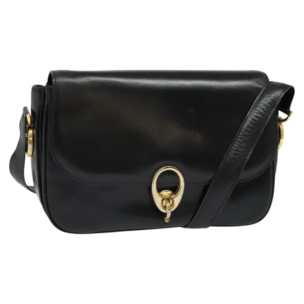 Celine Vintage Leather Black Leather Shoulder Bag Bag (Pre-Owned)