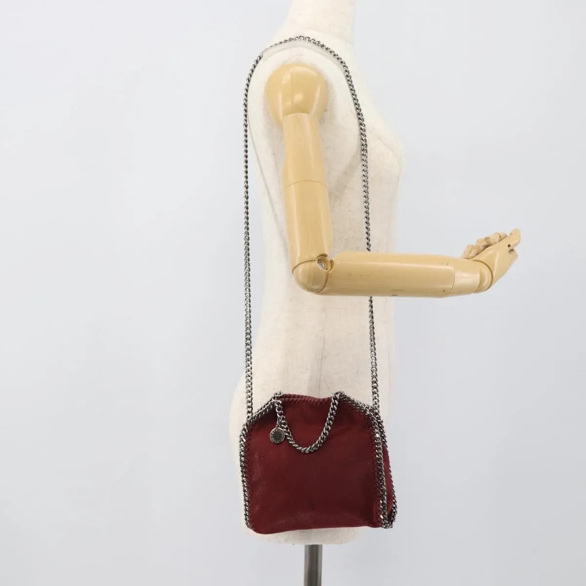 Stella Mccartney Falabella Fold Over Clutch Faux Leather Burgundy Polyester Crossbody Bag Bag (Pre-Owned)