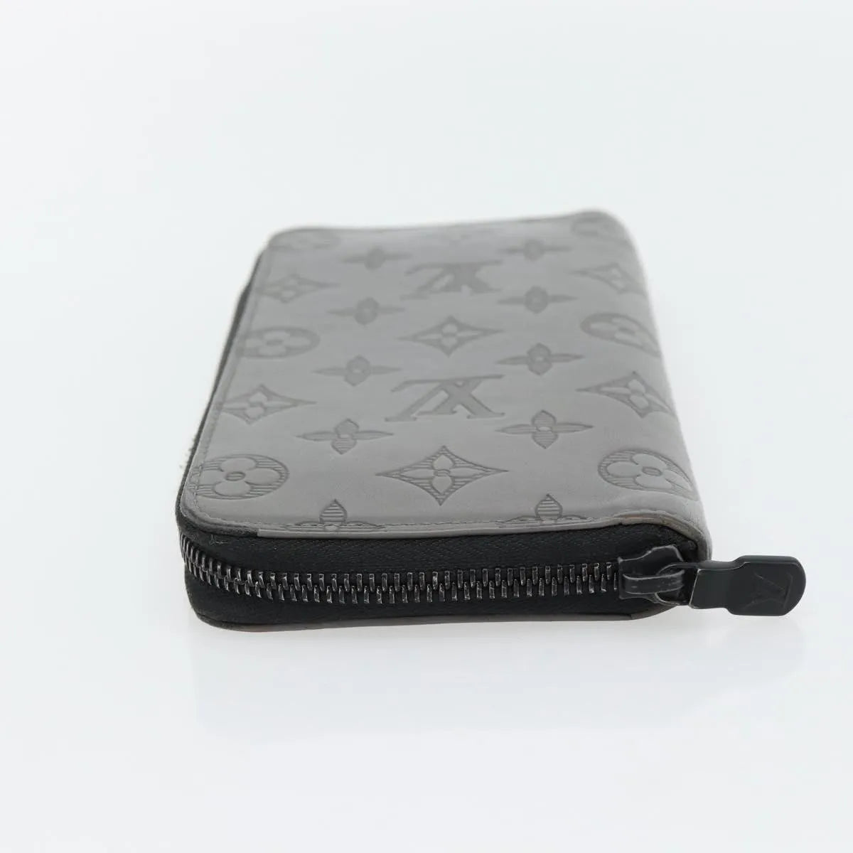 Louis Vuitton Zippy Wallet Vertical Monogram Shadow Leather Gray Leather Wallets Accessory (Pre-Owned)