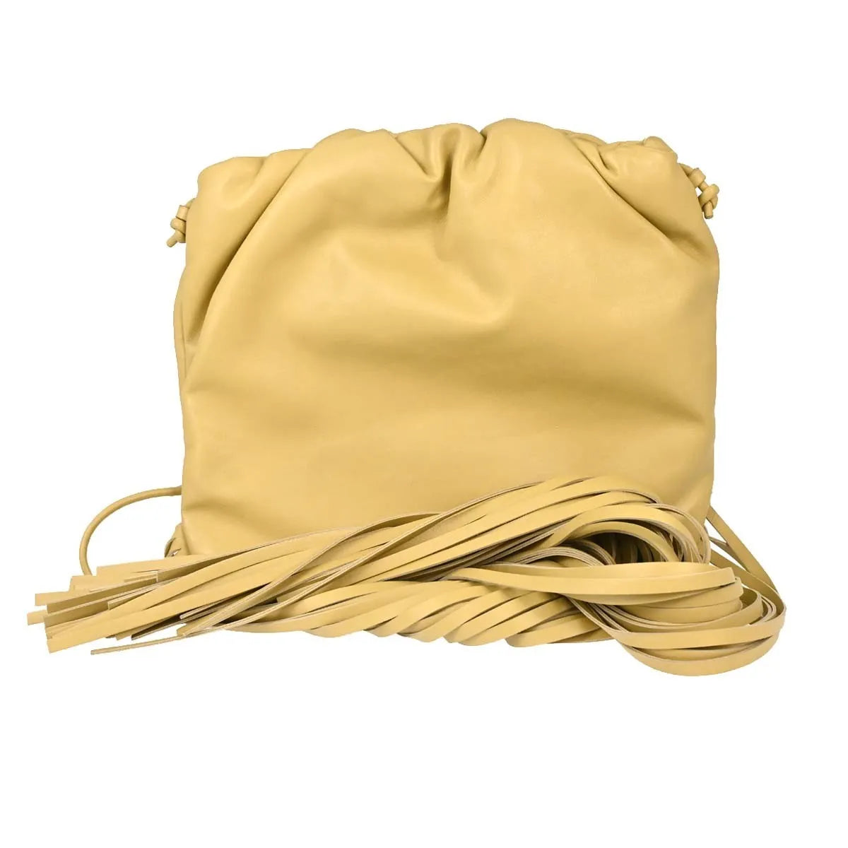 Bottega Veneta The Fringe Leather Beige Leather Clutche & Pouche Bag (Pre-Owned)