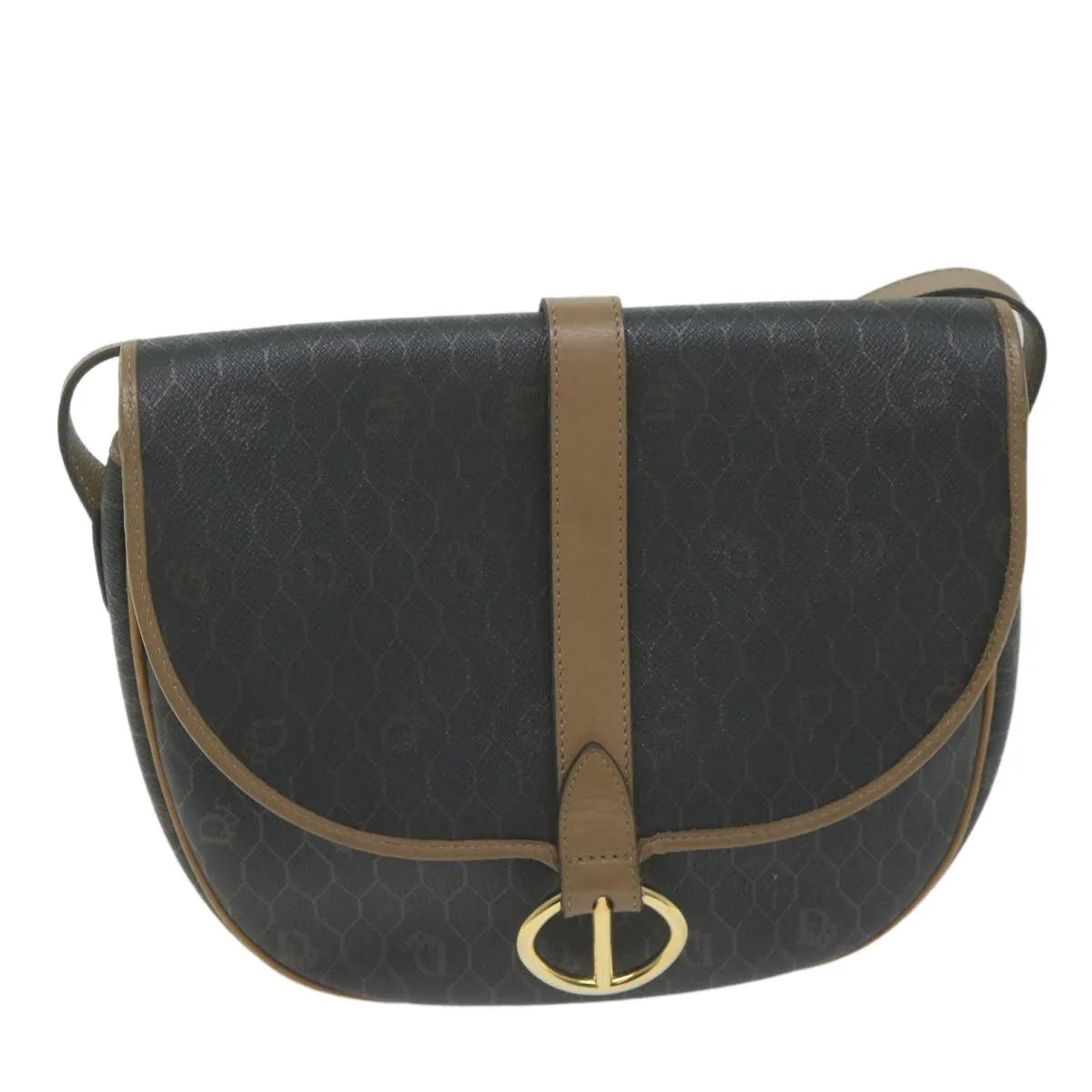 Christian Dior Vintage Cd Flap Canvas Black Canvas Shoulder Bag Bag (Pre-Owned)