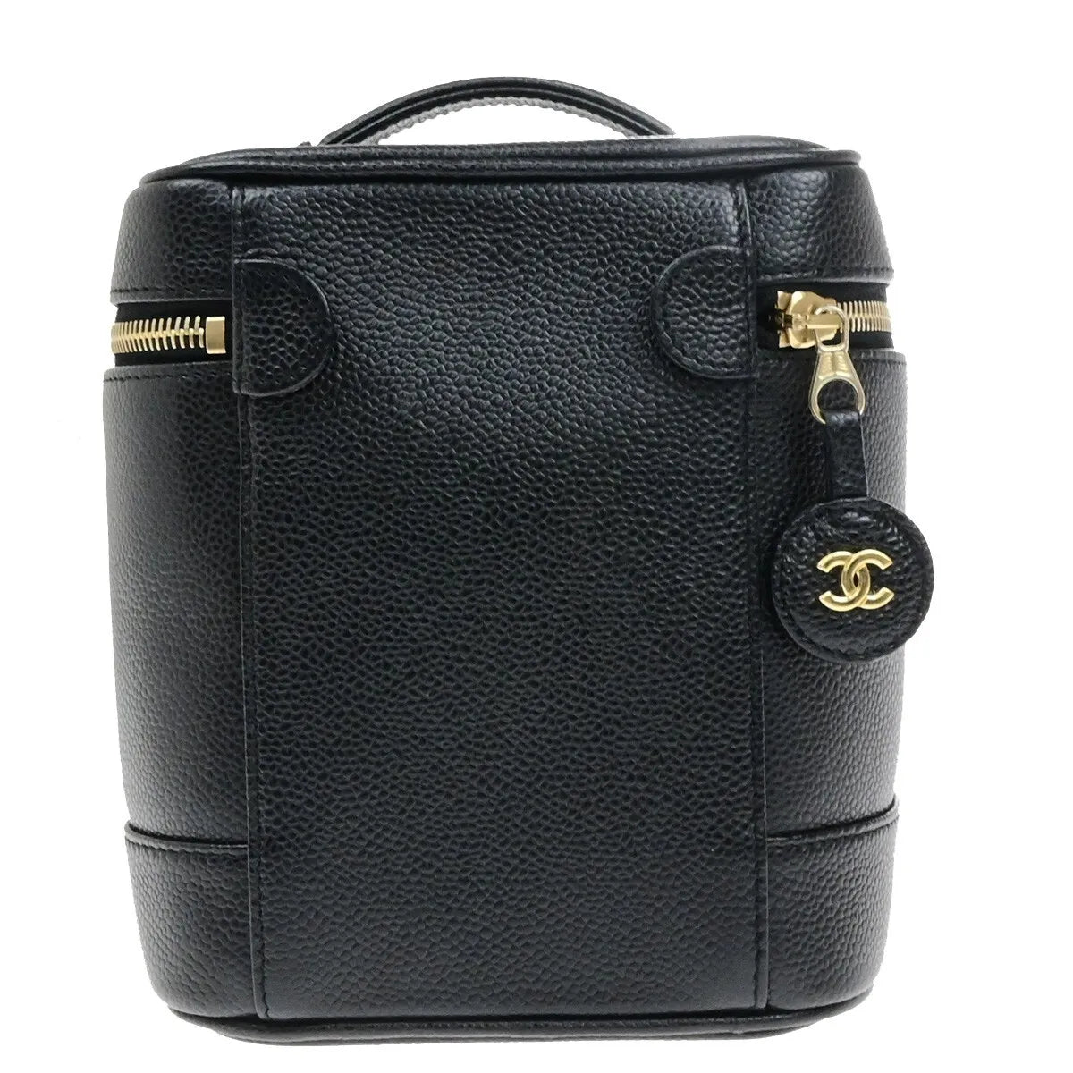 Chanel Vintage Timeless Cosmetic Case Caviar Black Calfskin Handbag (Pre-Owned)