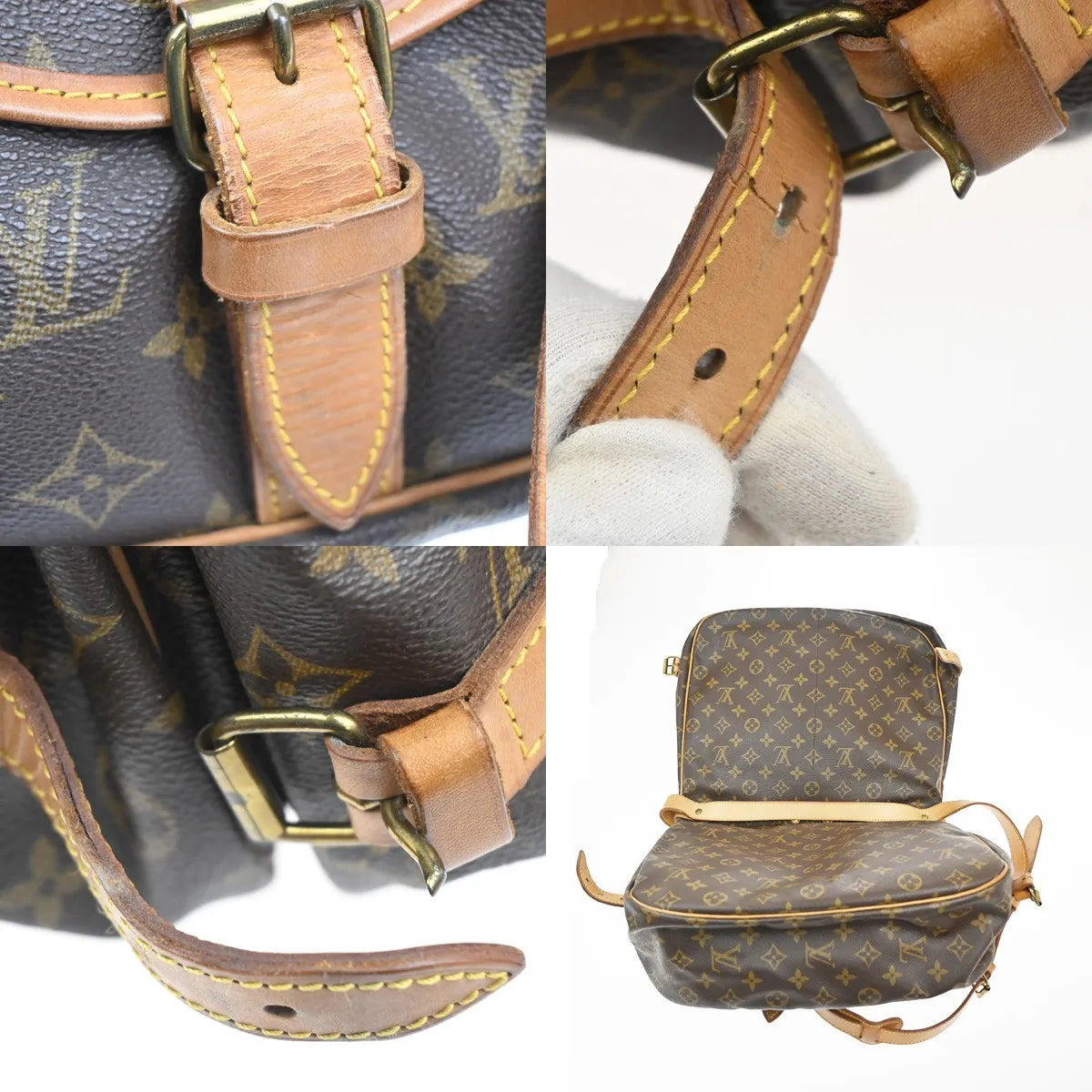 Louis Vuitton Saumur Monogram Canvas Brown Canvas Shoulder Bag Bag (Pre-Owned)