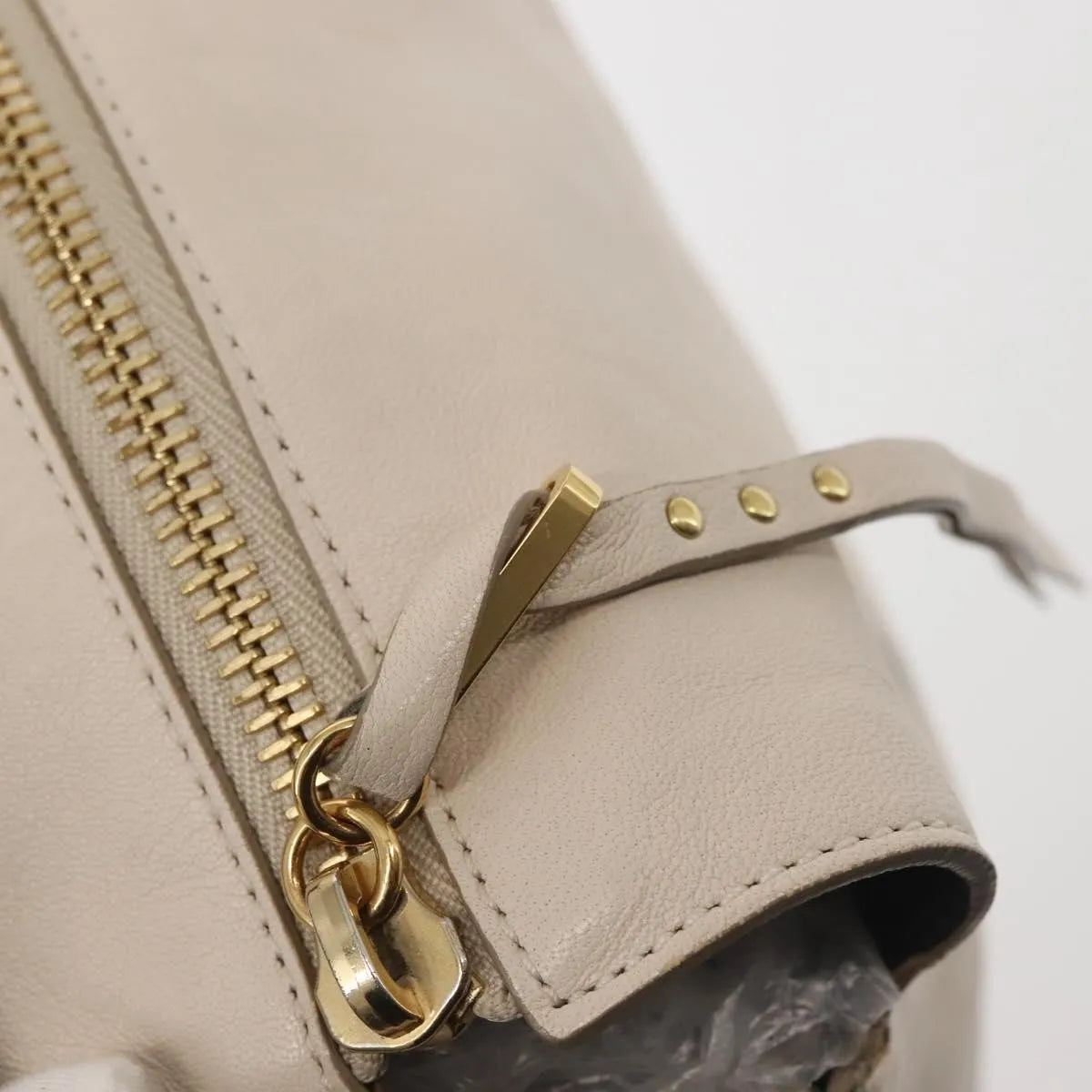 Chloe Vanessa Leather Beige Leather Shoulder Bag Bag (Pre-Owned)