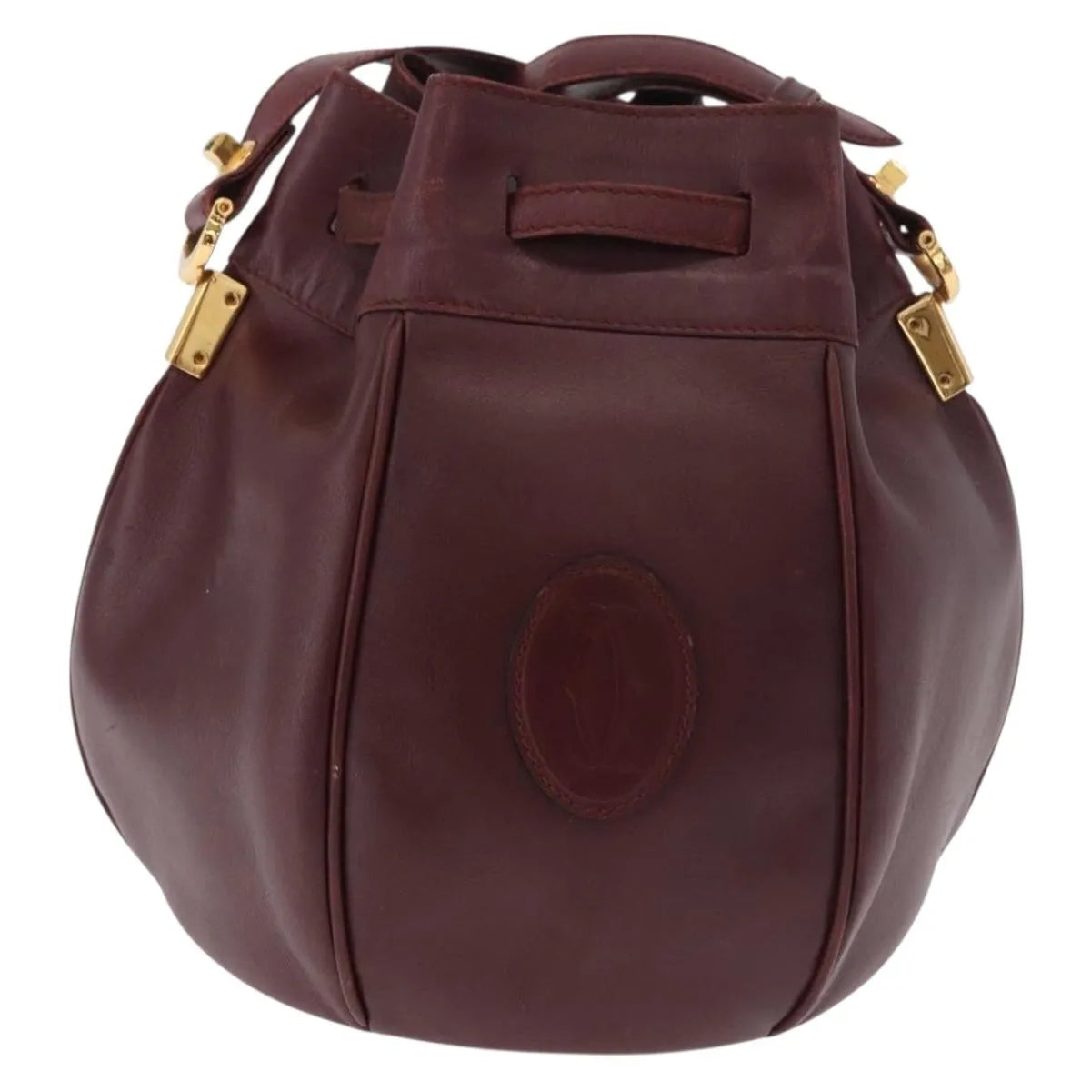 Cartier Must De Cartier Leather Burgundy Leather Shoulder Bag Bag (Pre-Owned)