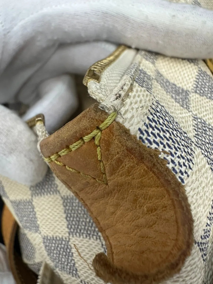 Louis Vuitton Totally Damier Azur White Canvas Shoulder Bag Bag (Pre-Owned)