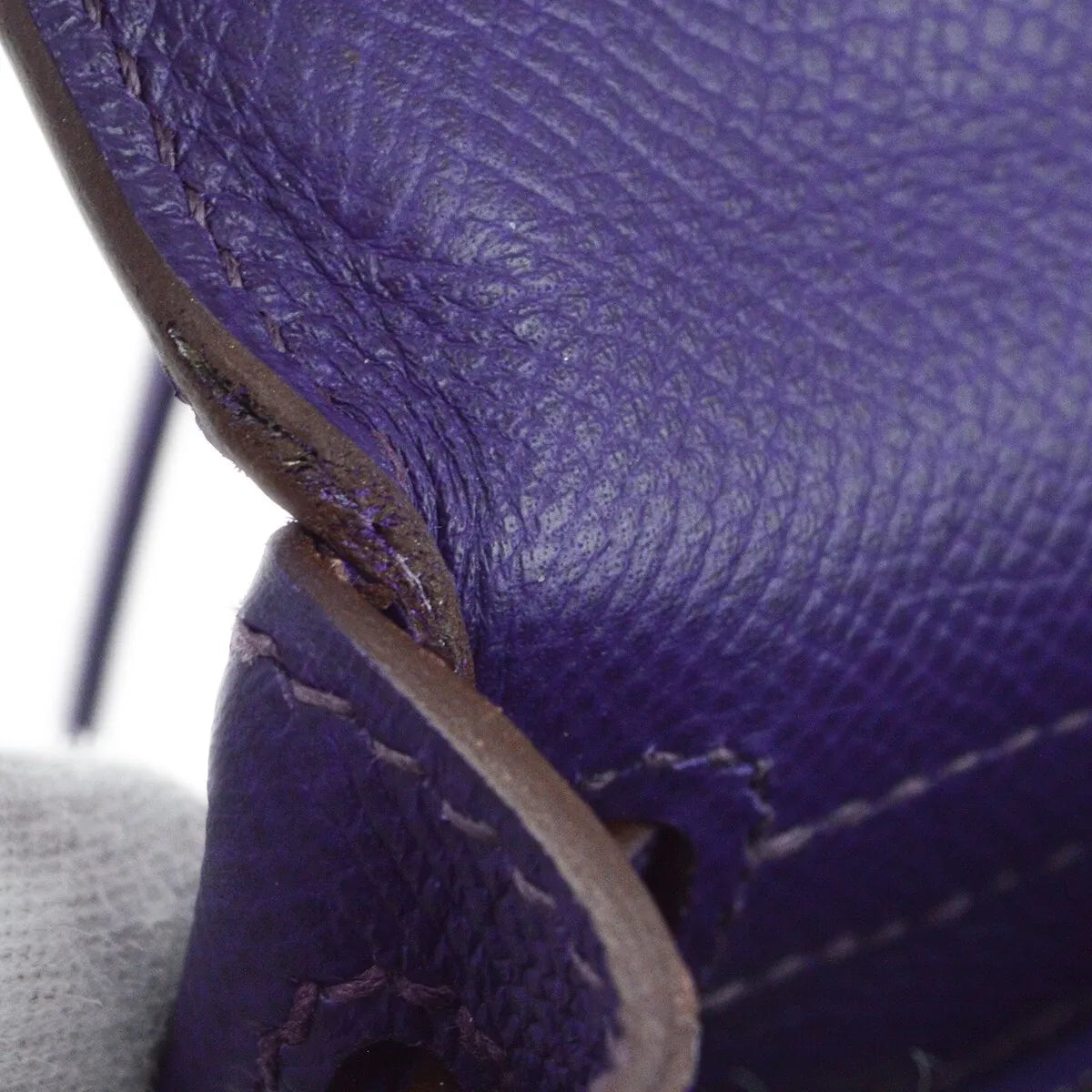 Hermes Kelly Purple Epsom With Palladium Hardware Purple Leather Handbag (Pre-Owned)