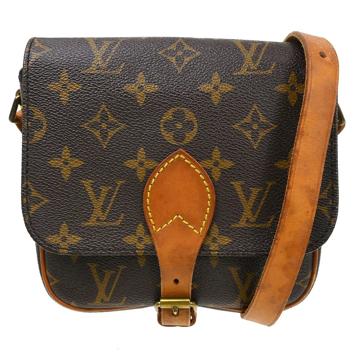 Louis Vuitton Cartouchiere Handbag Monogram Canvas Brown Canvas Shoulder Bag Bag (Pre-Owned)