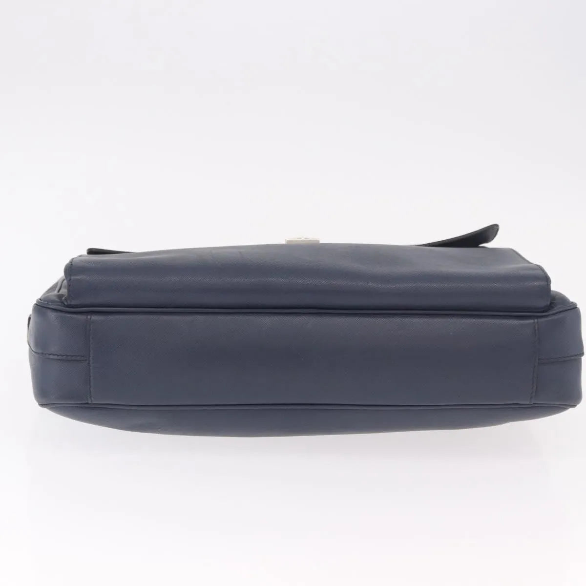 Prada Briefcase Leather Blue Leather Briefcase Bag (Pre-Owned)