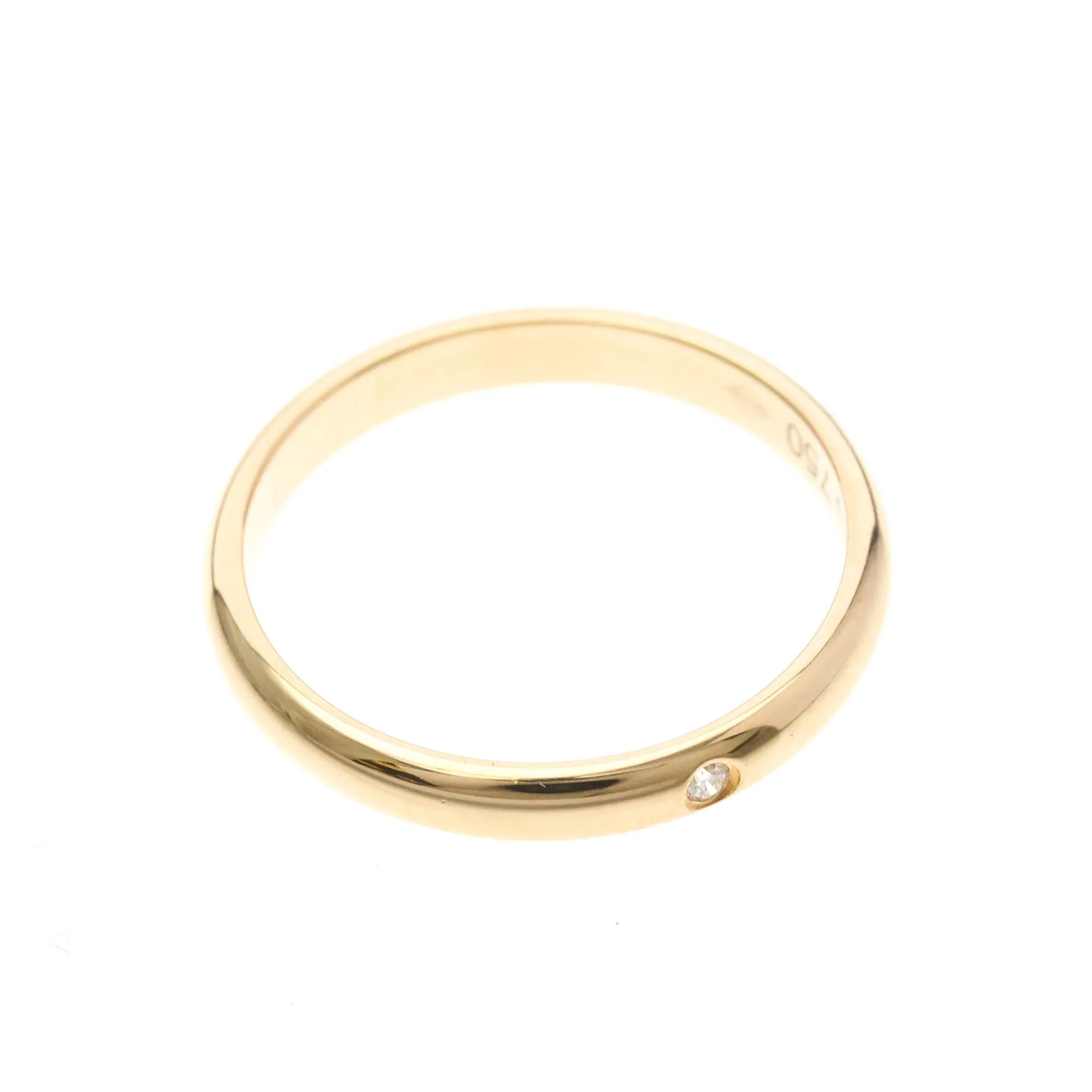 Cartier 1895 Wedding Band 18K Rose Gold With Diamond Gold Pink_Gold Ring Jewelry (Pre-Owned)