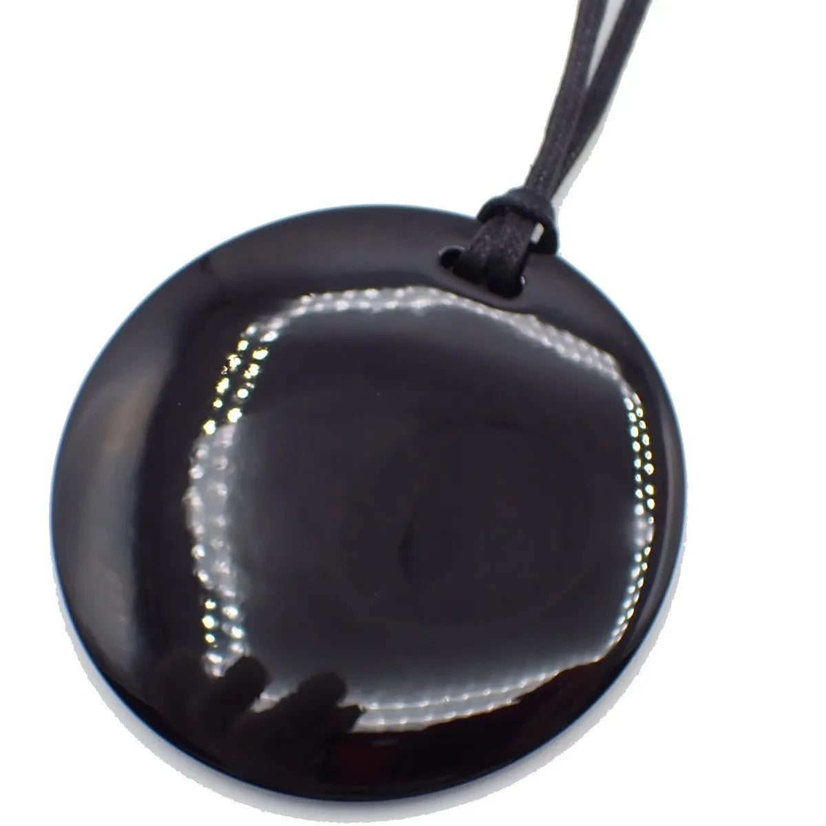 Hermes Necklace Buffalo Horn And Lacquer Blue Horn Necklace Jewelry (Pre-Owned)