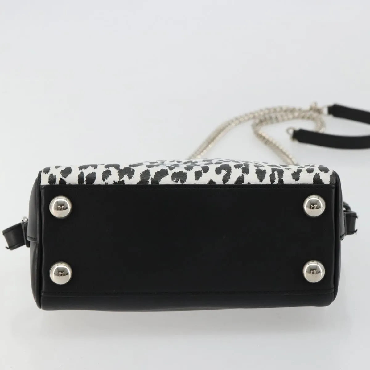 Saint Laurent Classic Baby Duffle Printed Leather Black Leather Handbag (Pre-Owned)