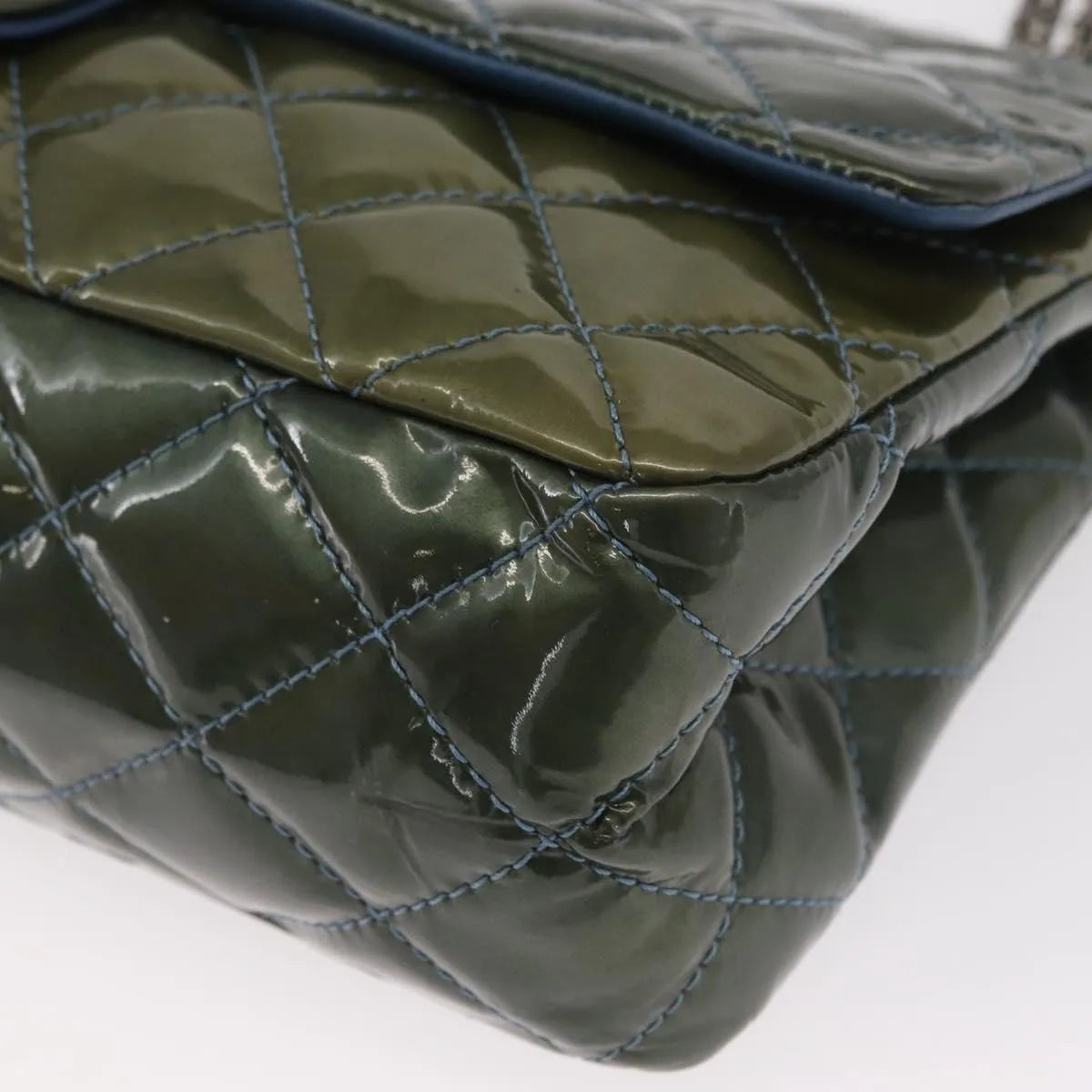 Chanel Reissue 2.55 Flap Quilted Patent Green Patent_Leather Shoulder Bag Bag (Pre-Owned)