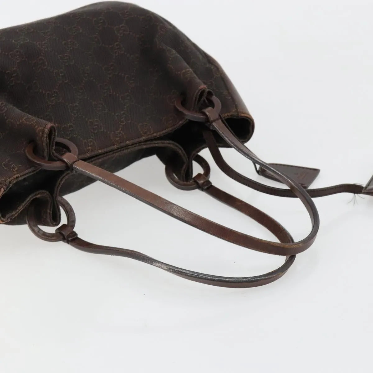 Gucci Vintage Jackie Tote Canvas, Leather Brown Canvas Tote Bag Bag (Pre-Owned)