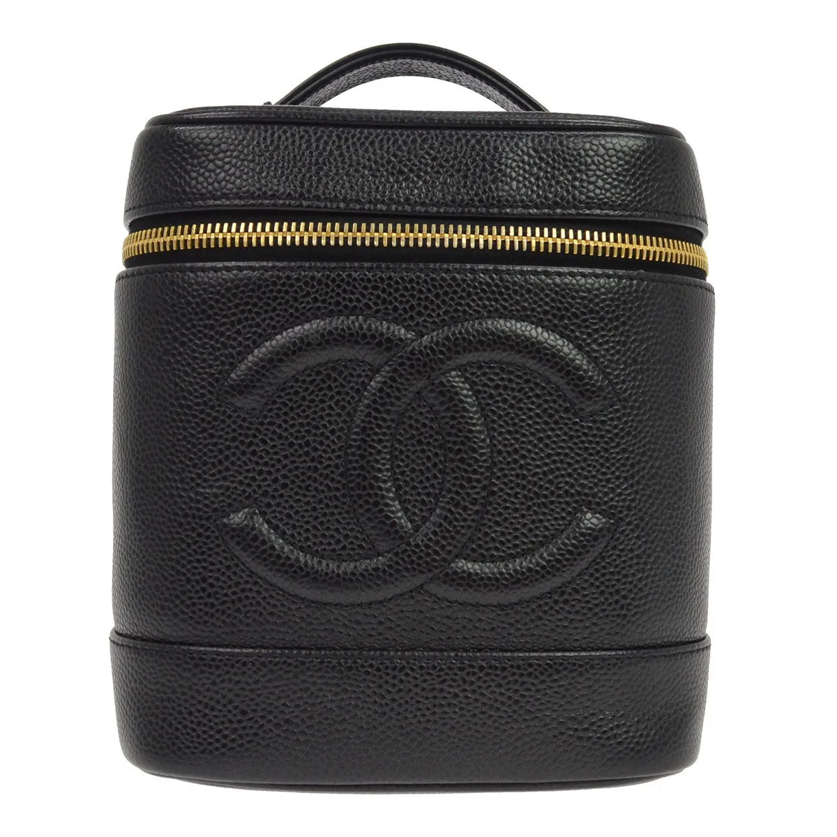 Chanel Vanity Leather Black Leather Handbag (Pre-Owned)