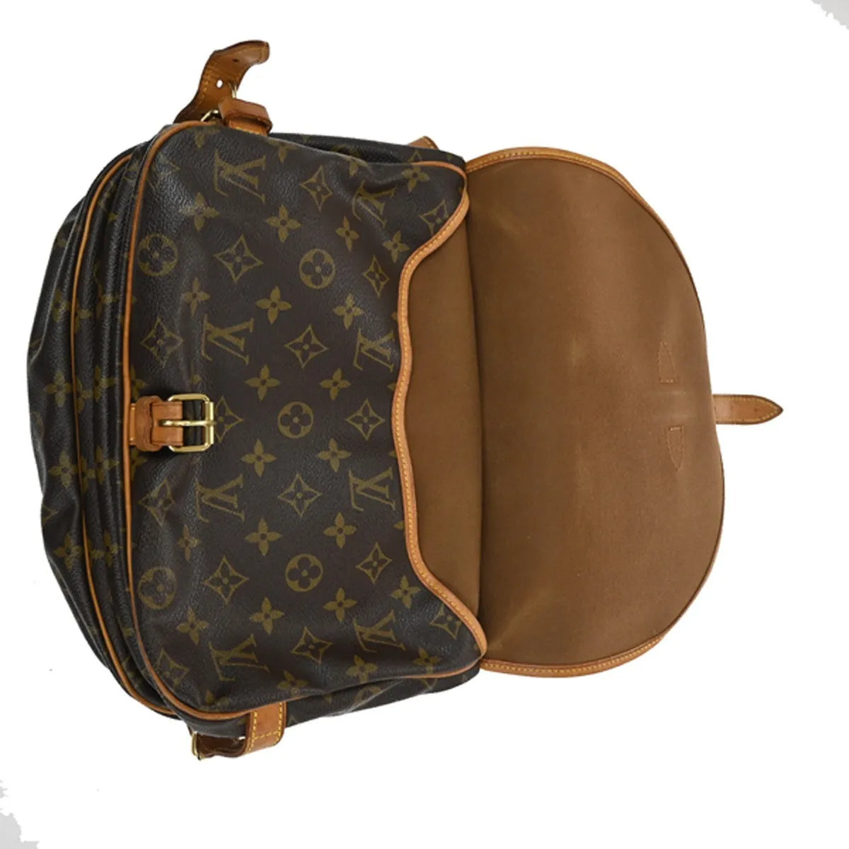 Louis Vuitton Saumur Monogram Canvas Brown Canvas Shoulder Bag Bag (Pre-Owned)