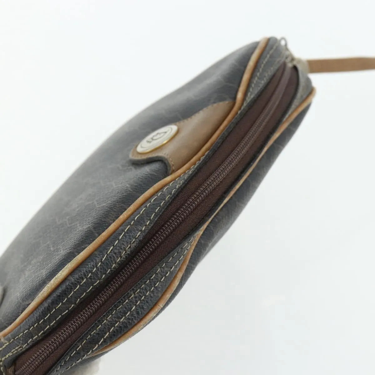Christian Dior Vintage Honeycomb Canvas Black Canvas Shoulder Bag Bag (Pre-Owned)