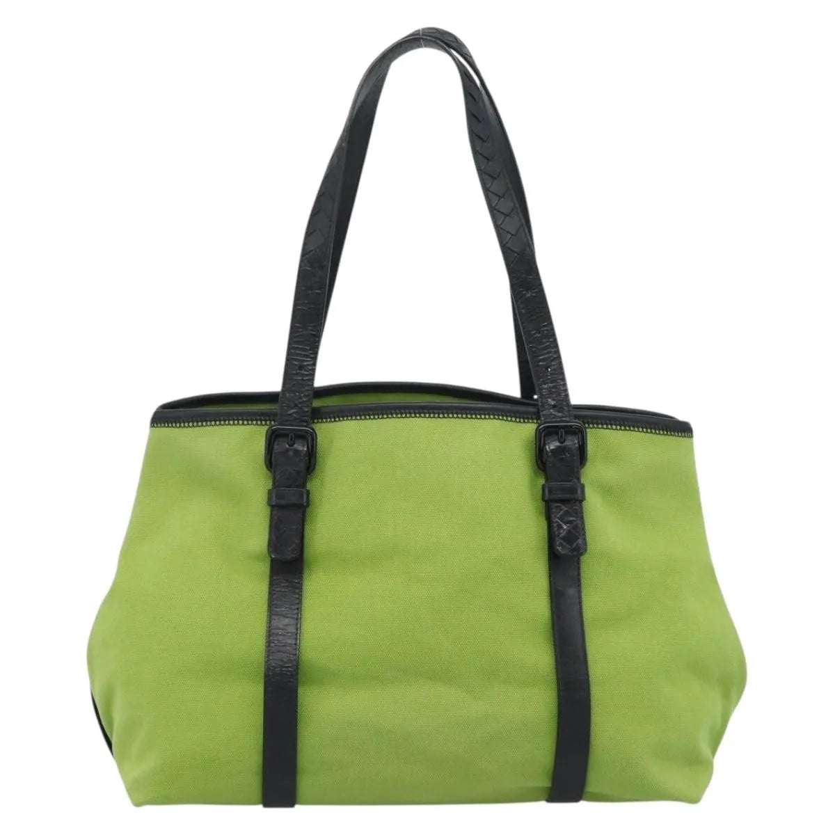 Bottega Veneta Vintage Canvas Green Canvas Tote Bag Bag (Pre-Owned)