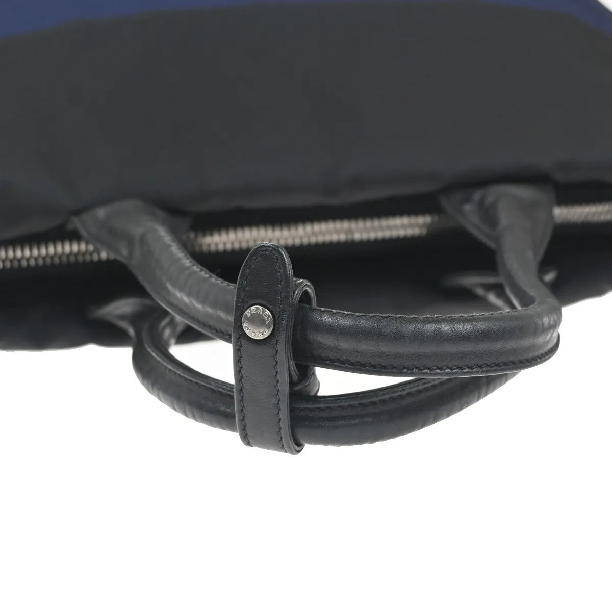 Prada Convertible Double Tote Tessuto Black Nylon Handbag (Pre-Owned)