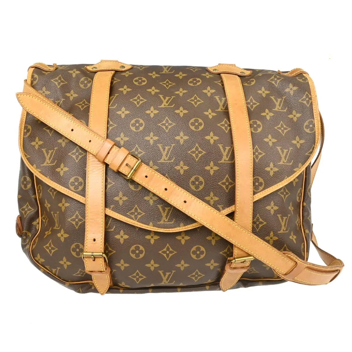 Louis Vuitton Saumur Monogram Canvas Brown Canvas Shoulder Bag Bag (Pre-Owned)