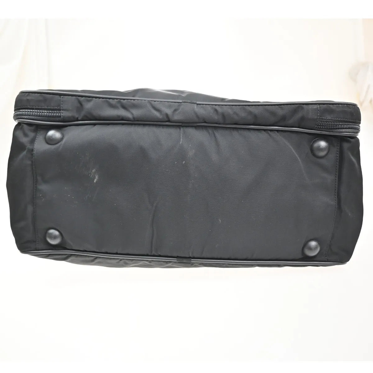 Prada Expandable Front Zip Boston Tessuto Black Nylon Travel Bag Bag (Pre-Owned)