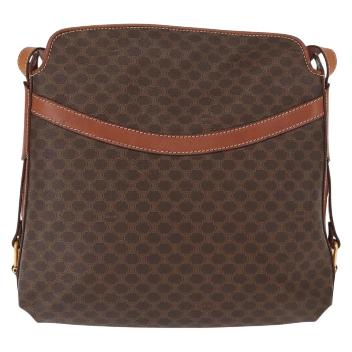 Celine Vintage Macadam Canvas And Leather Brown Canvas Shoulder Bag Bag (Pre-Owned)