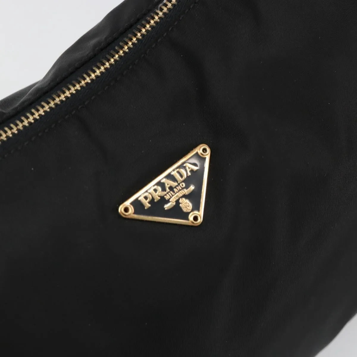 Prada Shoulder Python Black Nylon Shoulder Bag Bag (Pre-Owned)