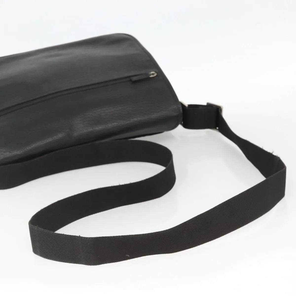 Salvatore Ferragamo Vintage Leather Black Nylon Shoulder Bag Bag (Pre-Owned)