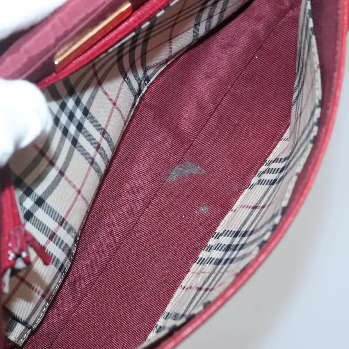 Burberry Vintage Leather Red Leather Shoulder Bag Bag (Pre-Owned)