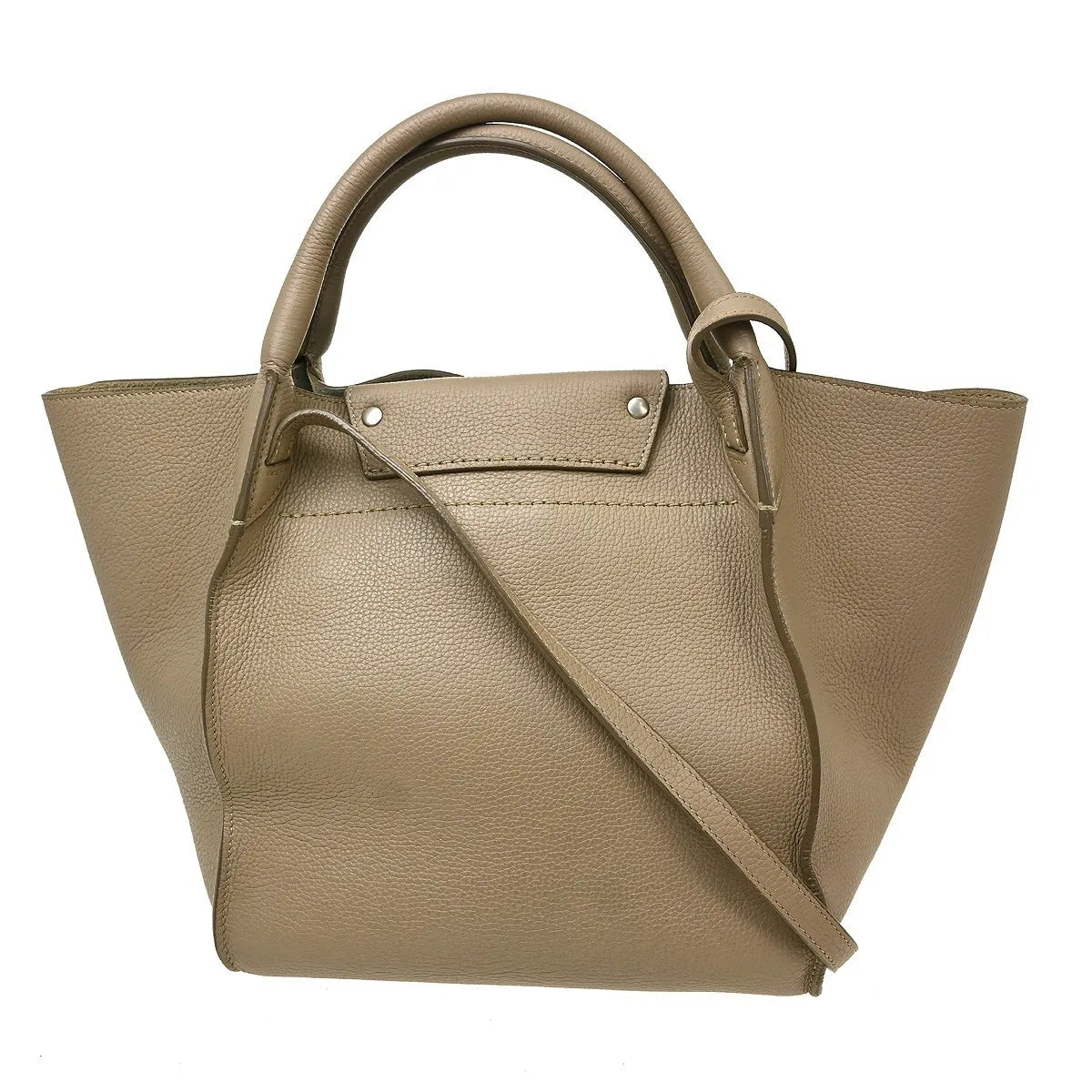 Celine Big Grained Calfskin Gray Leather Handbag (Pre-Owned)