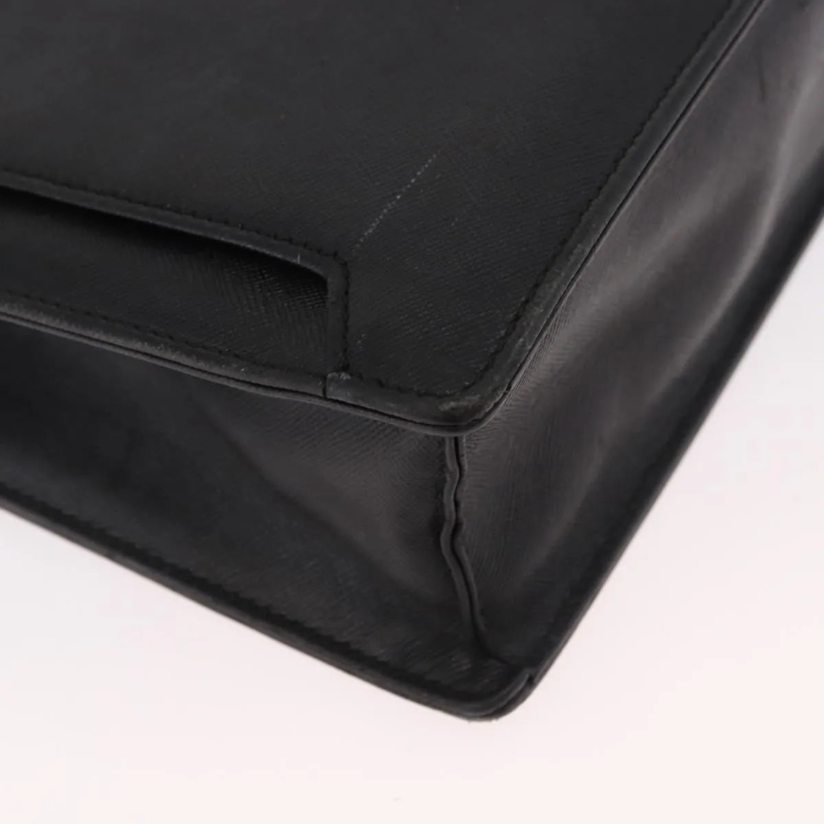 Burberry Vintage Leather Black Leather Briefcase Bag (Pre-Owned)