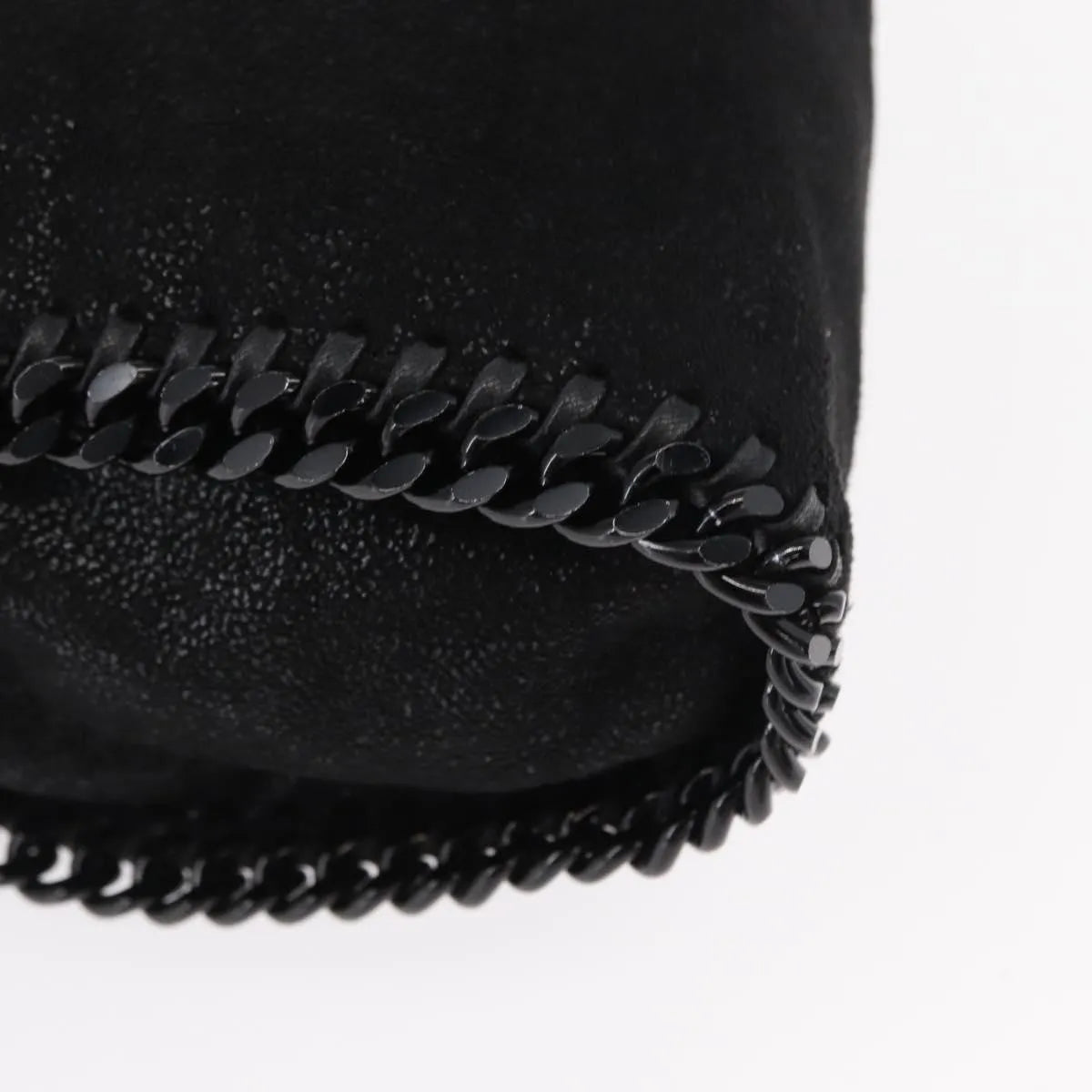 Stella Mccartney Falabella Fold Over Shaggy Deer Black Polyester Shoulder Bag Bag (Pre-Owned)