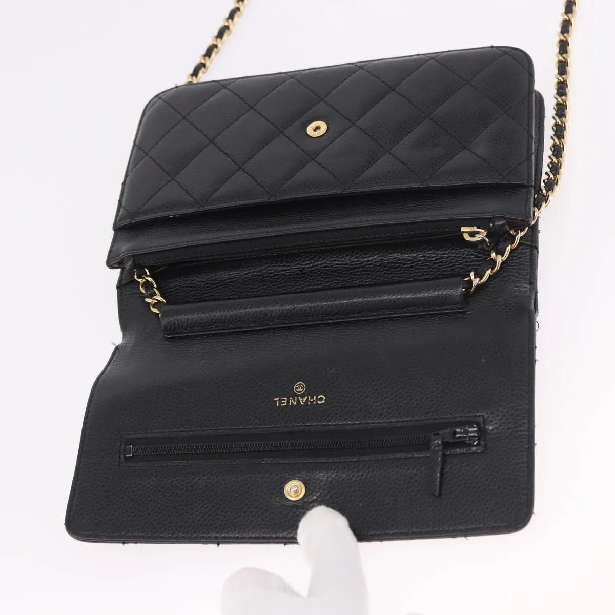 Chanel Chanel Matelassé Cuir Noir Black Leather Black Calfskin Shoulder Bag Bag (Pre-Owned)