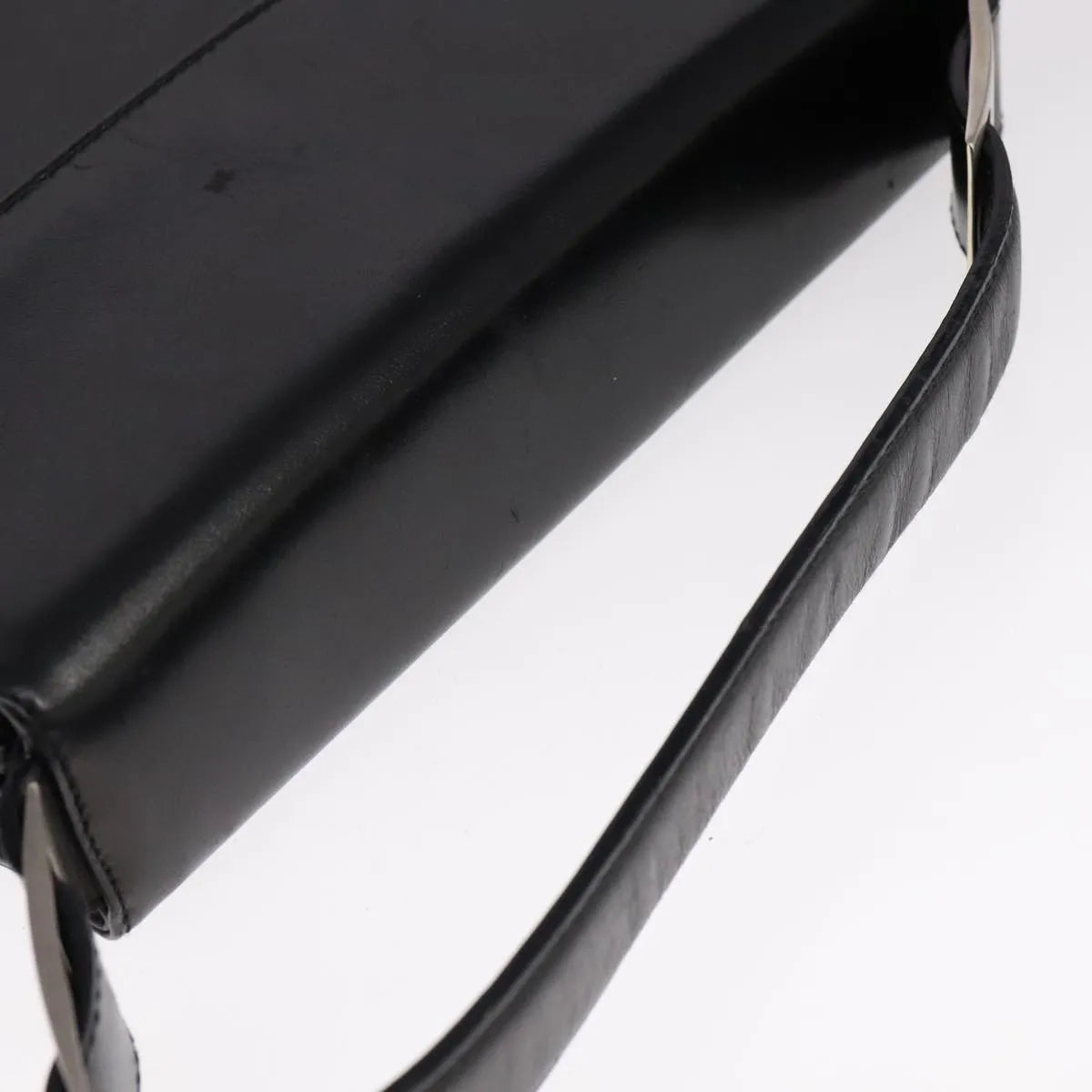 Salvatore Ferragamo Vintage Top Handle Leather Black Leather Handbag (Pre-Owned)