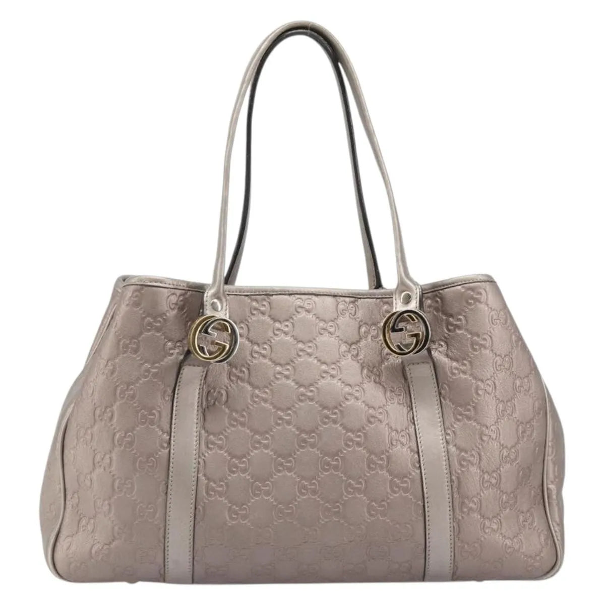 Gucci Twins Tote Guccissima Leather Pink Canvas Tote Bag Bag (Pre-Owned)