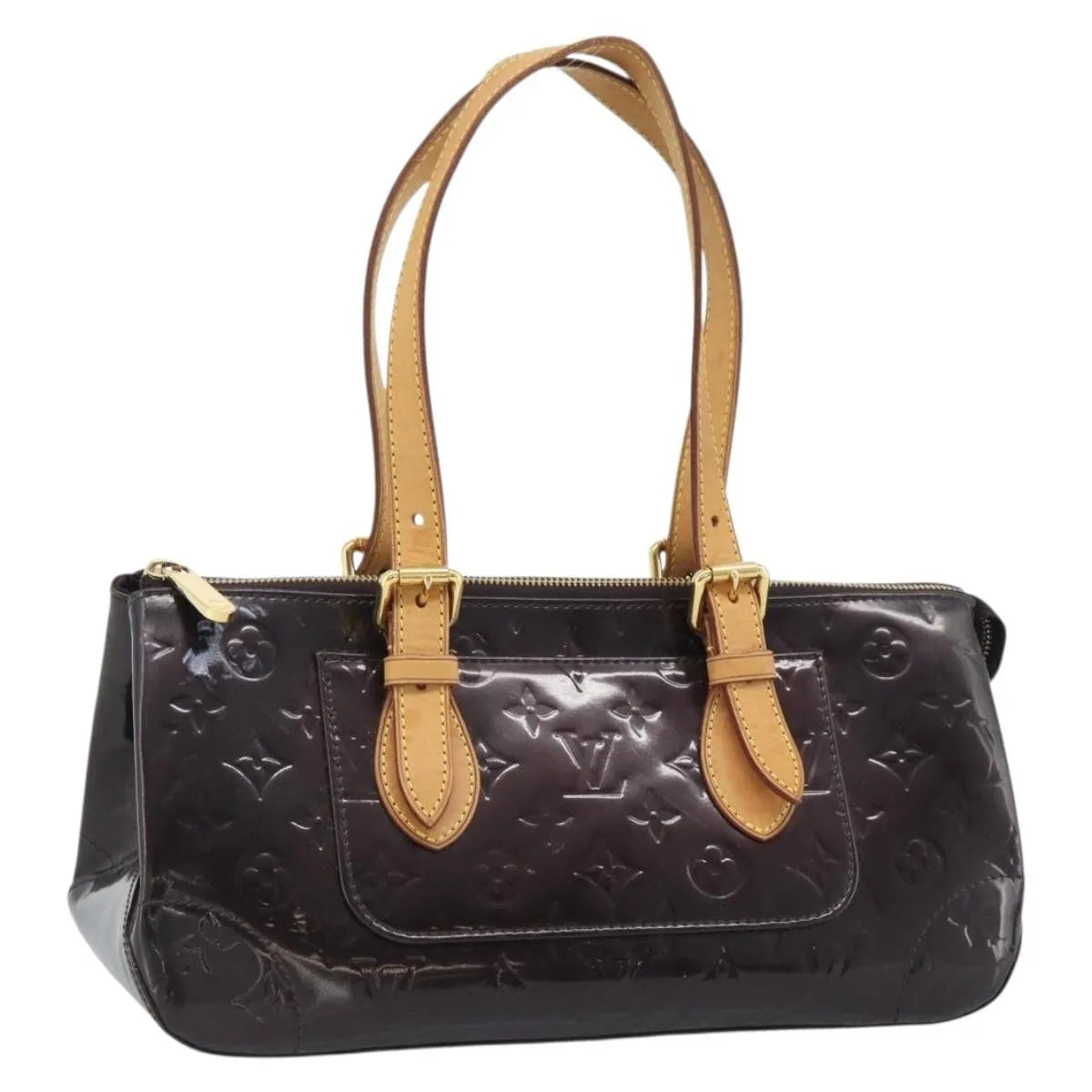 Louis Vuitton Rosewood Avenue Handbag Monogram Brown Patent_Leather Handbag (Pre-Owned)