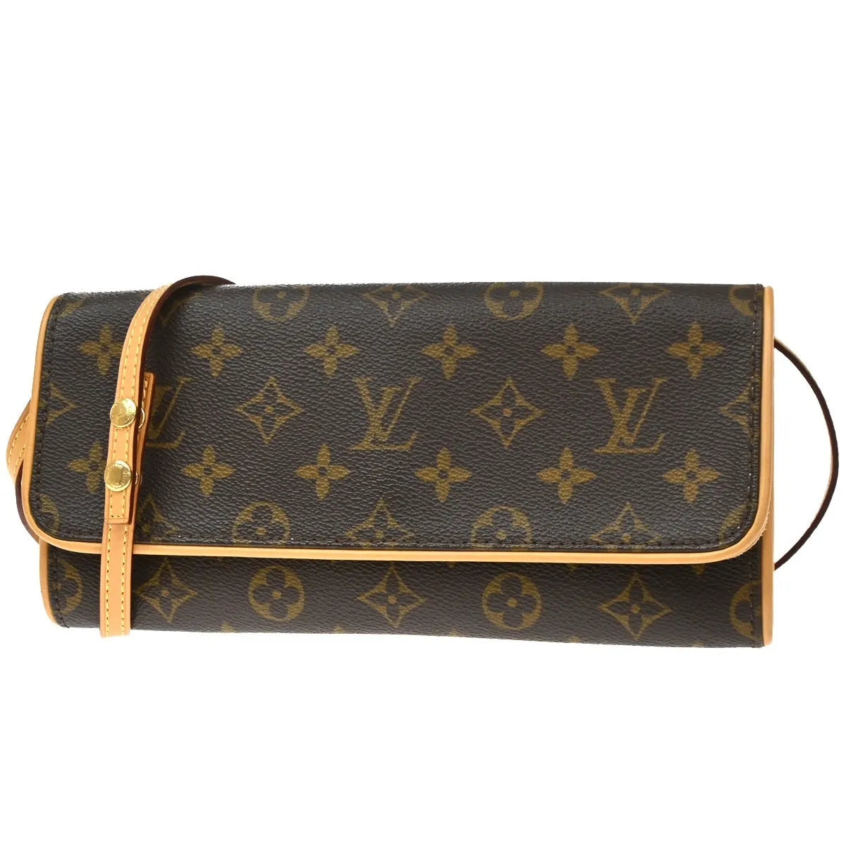 Louis Vuitton Twin Monogram Brown Leather Clutche & Pouche Bag (Pre-Owned)