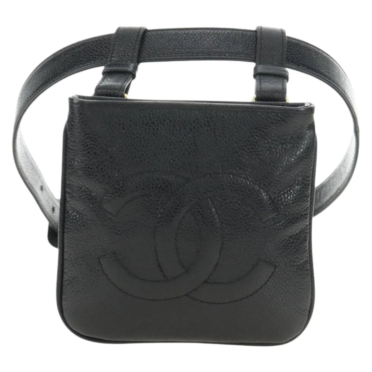 Chanel Vintage Timeless Belt Bag Caviar Black Leather Clutche & Pouche Bag (Pre-Owned)