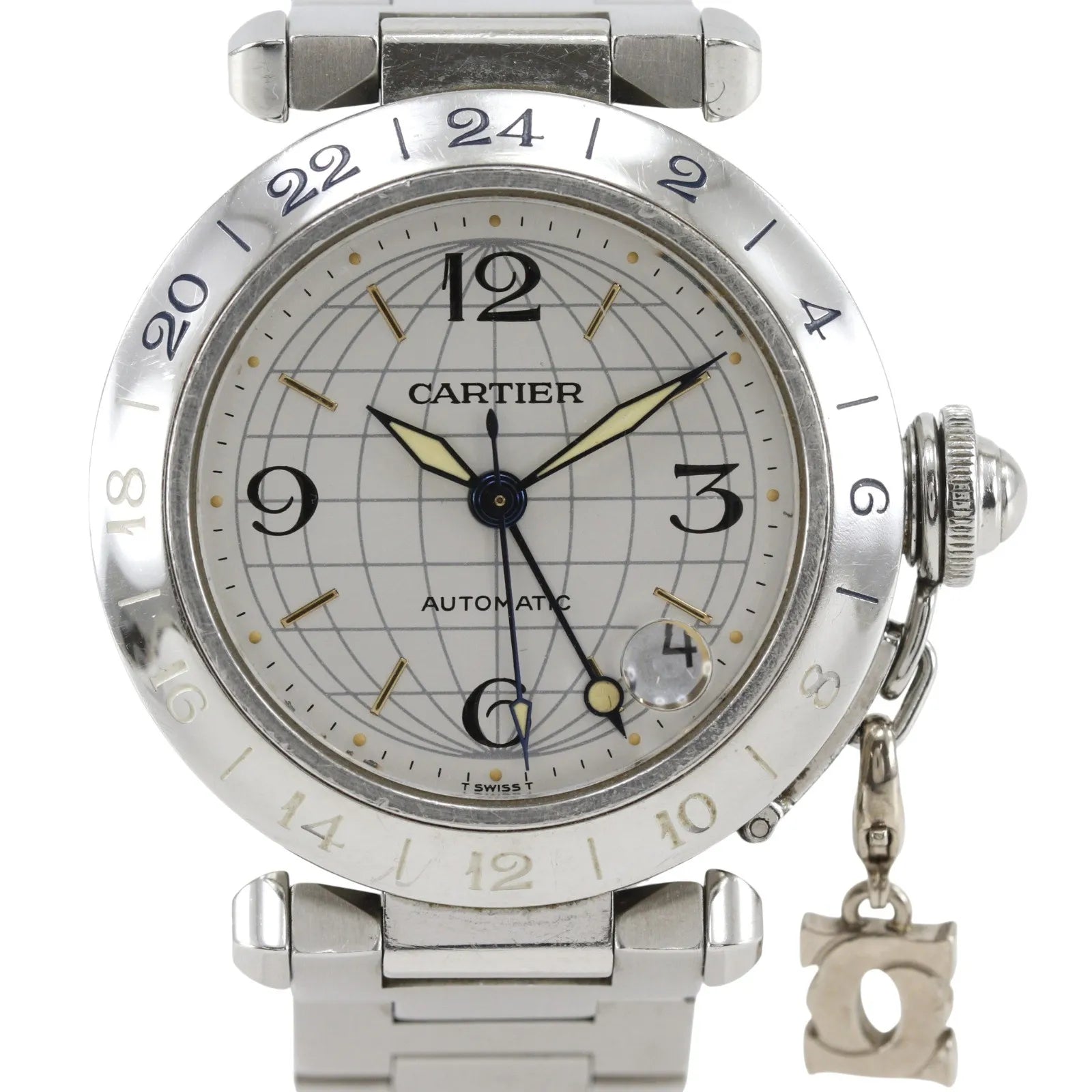 Cartier Pasha C Gmt Automatic Stainless Steel Watch (Pre-Owned)