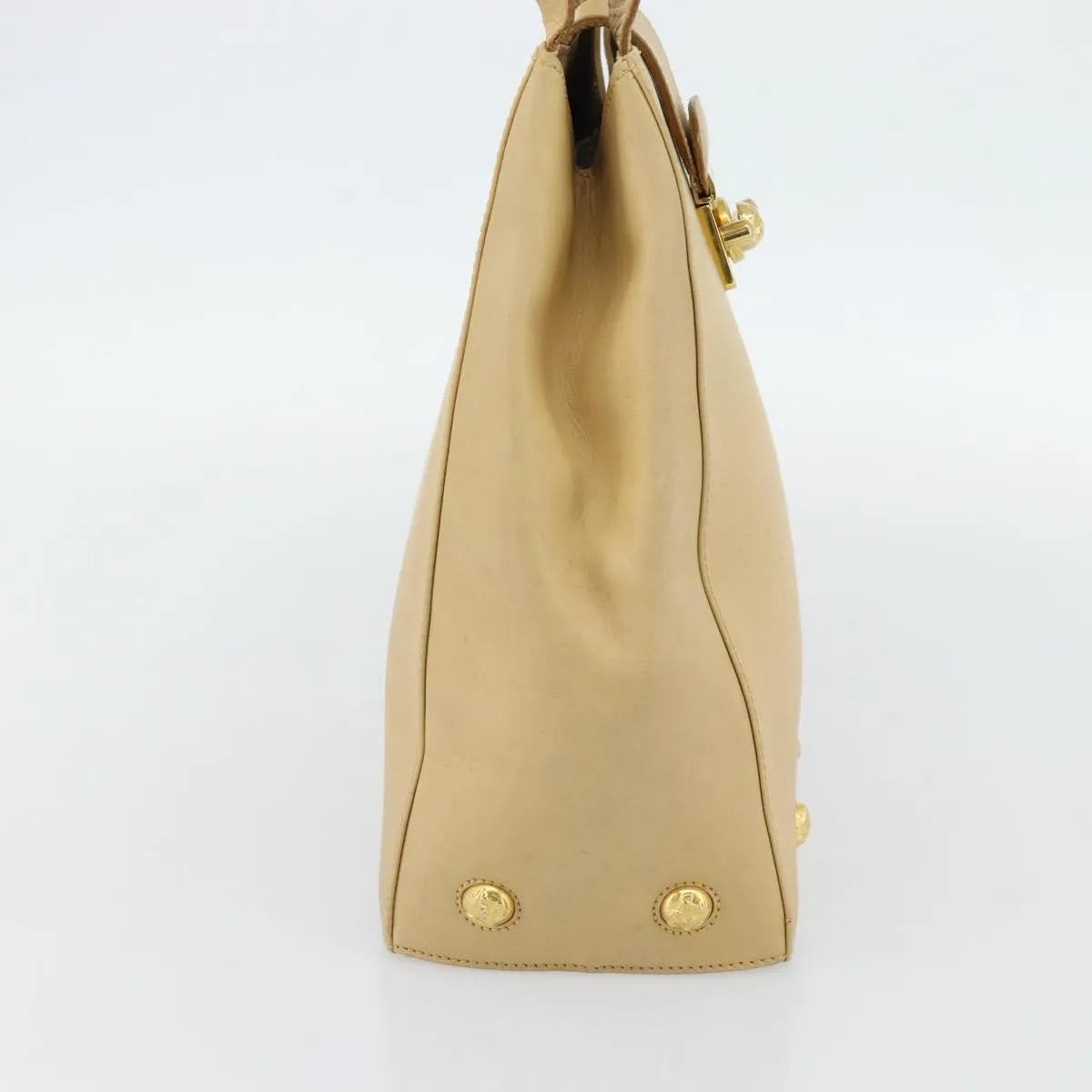 Salvatore Ferragamo Vintage Leather Beige Leather Shoulder Bag Bag (Pre-Owned)