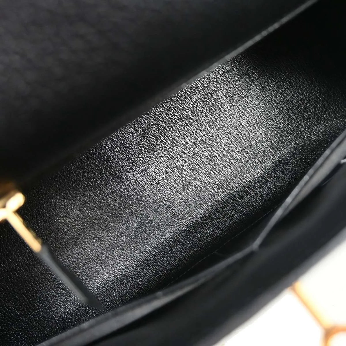 Hermes Kelly Handbag Black Ardennes With Gold Hardware Black Leather Handbag (Pre-Owned)