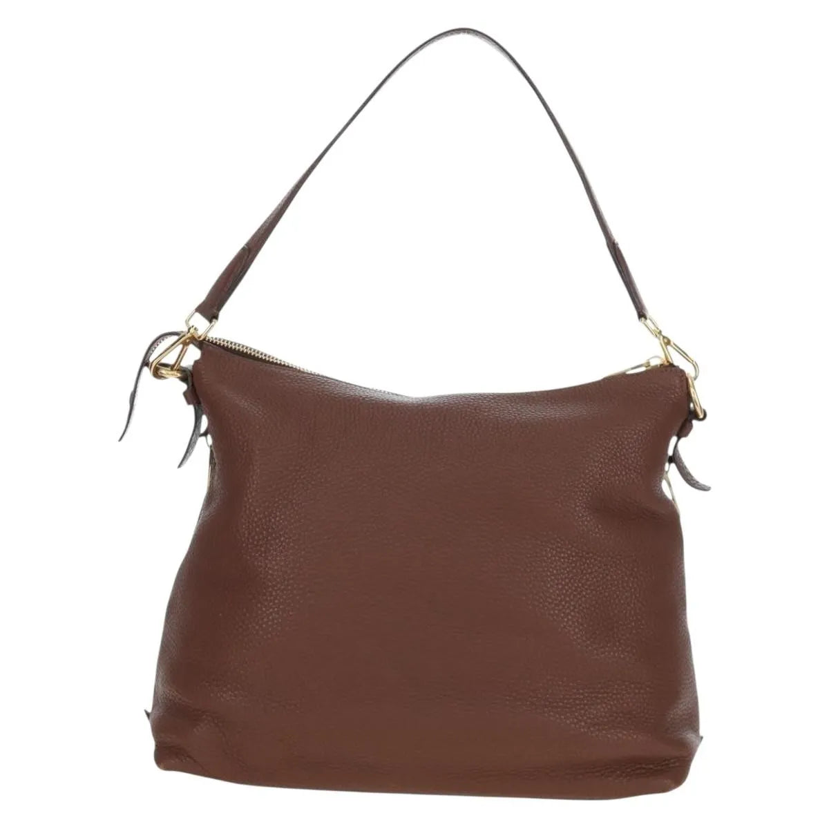 Prada Side Zip Hobo Soft Calf Brown Leather Shoulder Bag Bag (Pre-Owned)