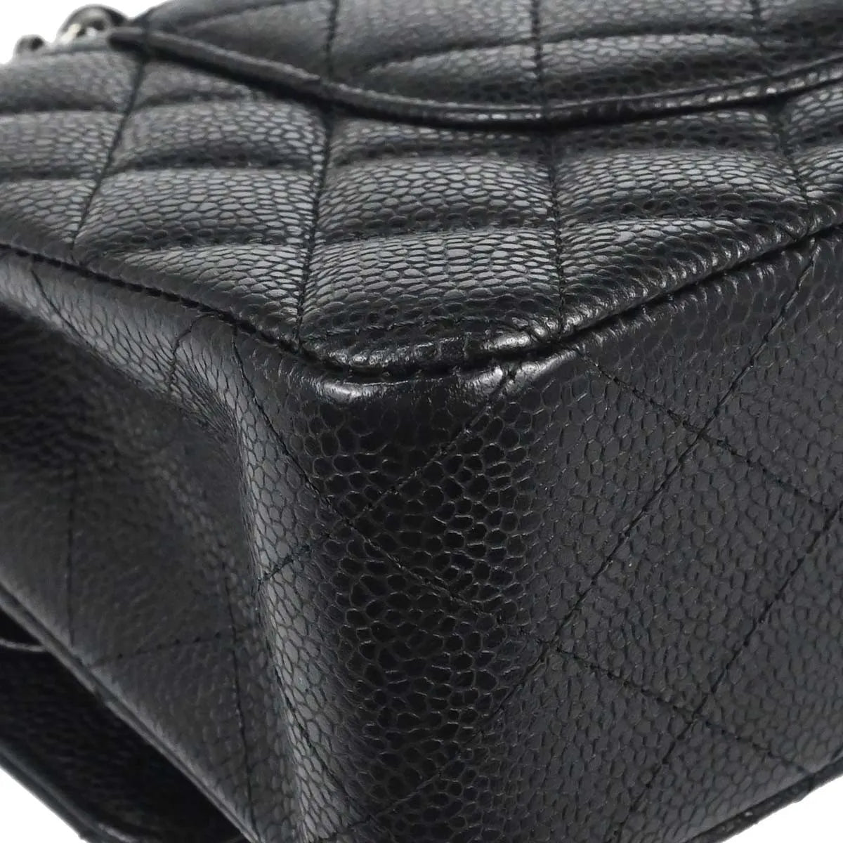 Chanel Timeless - Classic Double Flap Quilted Caviar Black Calfskin Shoulder Bag Bag (Pre-Owned)