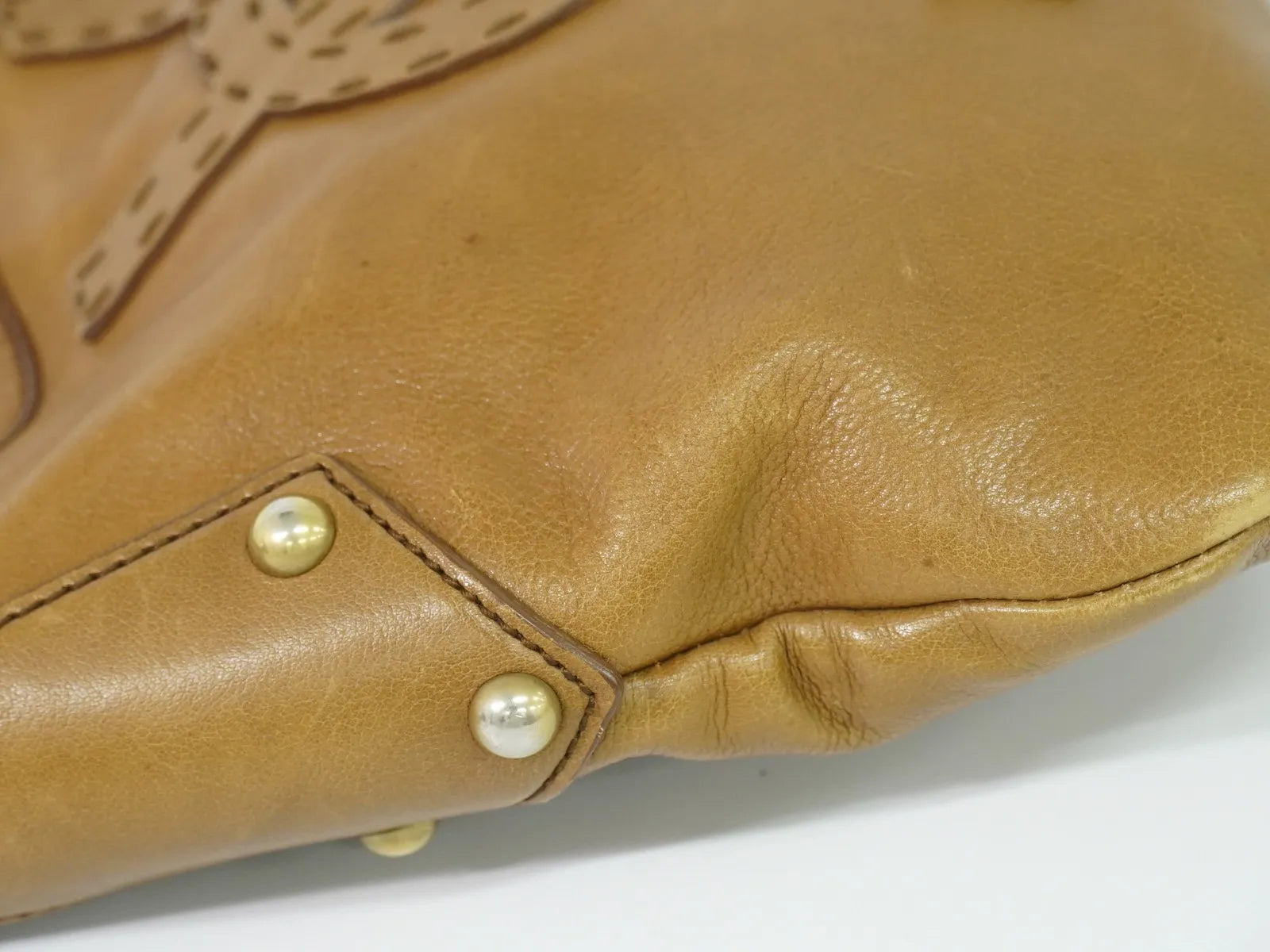 Saint Laurent Mombasa Hobo Leather Brown Leather Shoulder Bag Bag (Pre-Owned)